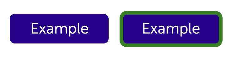 A dar blue button with a thick green outline.