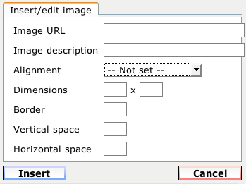 Add image example from TinyMCE showing many fields such as border and align.
