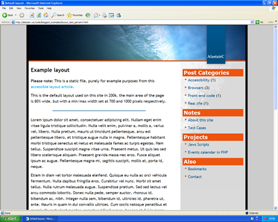 Screen shot with increased font size.