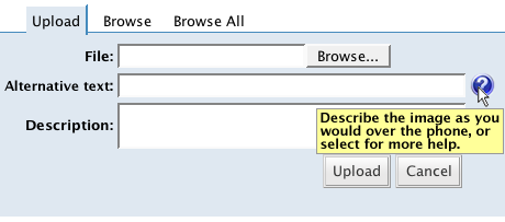 The browse for image dialogue with a help icon and helpful title text.