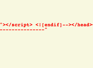 Screen shot of the XML error, lots of code.