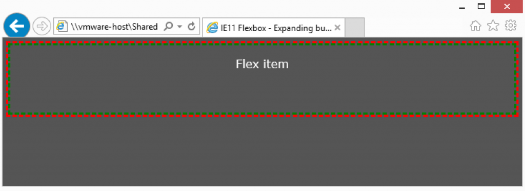 The green outlined box fills the red box, as expected.