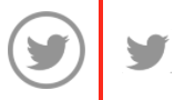 A twitter icon, solid grey with a circle around it. A second version highlights the logo within the circle.