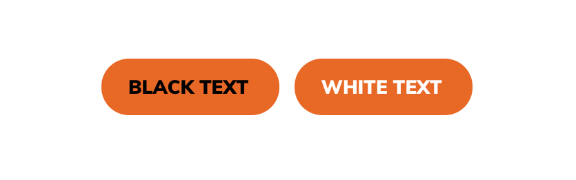 Two orange buttons, one with black text and one with white text, on a white page background.