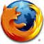 Firefox logo, a world icon wrapped up in a red fox.