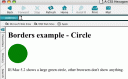Screen shot of IE/Mac showing a large circle, produced by CSS.
