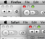 Safari's buttons are clickable even when it's in the background, firefoxes are not.
