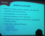 Website functionality, including ability to create multiple website, personalisation, forms engine, multi-lingual.